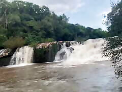 Risky sex at the waterfall in the middle of a STORM O.O