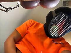 Masked Prisoner Humping Out A Moaning Cumshot In A Thong