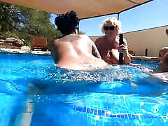 Hot Lesbian Double Ended best lady sex fun in the pool