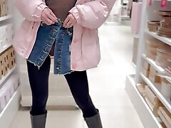 I walk around the store and undress