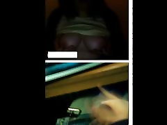 girl watching me cum and plays with boobs