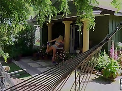 Hot blonde chick Jessa Rhodes rides her neighbors dick