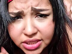 Fucking with brunette, a neighbor, &039;foreigner&039;, I put all my cock in her mouth