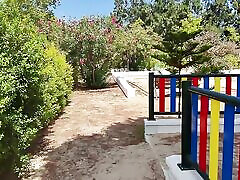 2 Dick flash - I pull out my cock in front of a girl in the park and she helps me cum in her tits - Extreme Very risky -