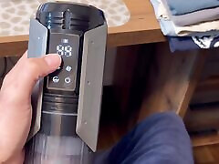 More important things to do during home office: playing with my big uncut cock vacuum pump automatic sex toy in front of camera
