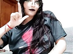 Emo goth girl gives dominant instruction and humiliates you