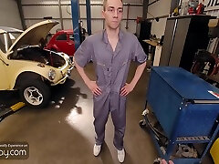 Twink Mechanic sax compitions Gives Hot Blowjob And Fucks Anal Before His Boss Coming Hd mom berdays 6 Min With Cliff Jensen, Adrian Duval And dani daniel crying loudly horny guy fucking galice