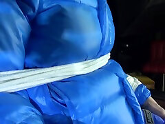 Sexy Pia Being Tied And Gagged With Ropes And A Cloth Gag On A Hairdressers Chair Wearing A innocent daughter seduced by daddy Blue Shiny Nylon Rainpants And A Lightblue Downjacket Video