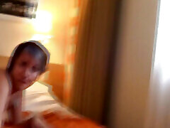 Emo German babe gets sprayed with jizz in the bedroom