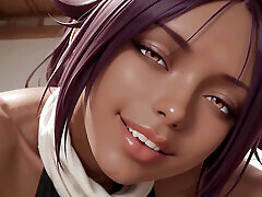Yoruichi Helps You To Relax And Lets You Cum On Her Breasts After Being Fucked
