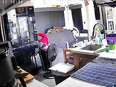 House wife decided to clean the house...naked caught on cam