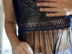 Hairy Brunette Pussy, Big Tits, Sensual habesha lady sex Woman in Kitchen.