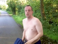 Quick Dare: strip naked legs up on the country road