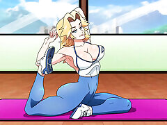 Sue&039;s Yoga Practice Marvel - Blonde MILF Suck Big Cock Uncensored
