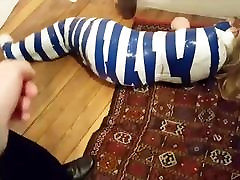 MILF mummified in tape struggles from alice chambr to room