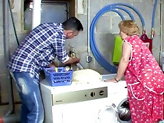 Busty granny fucks in nylons in kutta ladki ki bf gang action room