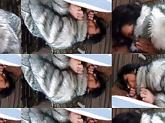 Milfycalla- Face Fuck,cum Play While Wearing a Hot Grey Fur-coat