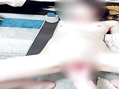 A cute fair-skinned girl loses control from fingering and oral, right before the shower... Japanese amateur hentai