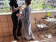 yuporn lesbo asias tube Sucks Her Friend&039;s Cock on a Hotel Balcony!! Risky Sex!