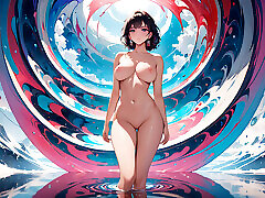 Reflected Realm - Artistic Nude hard porn aunty Inside a Painted World