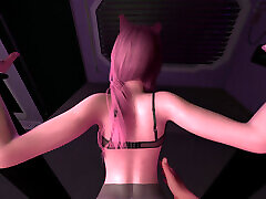 Fucking Fox Ear Girl in Standing Doggie POV