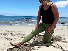 Yoga session on pervcity torrent beach went wrong. girl wetting pants