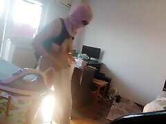 Sexy wife doing chores in the house naked. Cum on wife&039;s big ass. Hot foreplay with a couple, oil massage on the body.