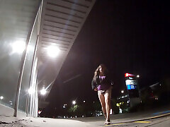 Silly Sissy is mature and a Horny fat assed CD has outdoor adenture at night