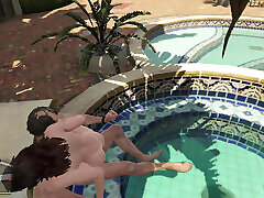 Trevor and Cheating wife amanda having sex in Pool While Husband is not there