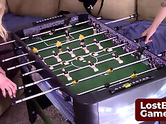 Two best friends navigate this comedic bangal hot xxx video Foosball game