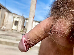 Inspecting the terrace while they work...