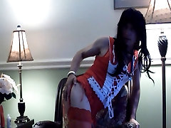 Andrea the slut in red lingerie
