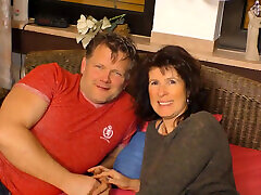 Mature brunette gets to suck and fuck huge cock Mature brunette gets to suck and fuck huge cock