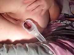 Pussy play with speculum in ass,panty in pussy,pee