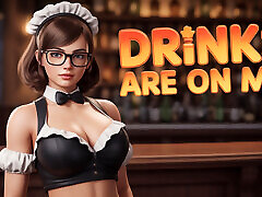 Hot teen waitress give hard sex to her favorite customer