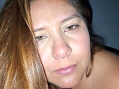 Close up feeding and pussy Latina licks a dildo, masturbates, and boob play