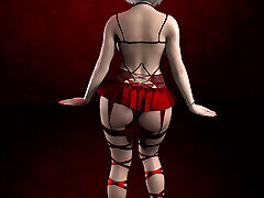 Cosplay 2B dances in lingerie for you on Christmas.