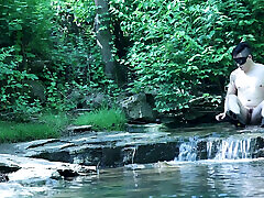 Flexing by the Waterfall, Trying to Sneak a Little Private Moment