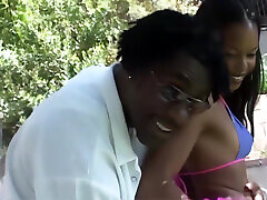 Black Teen Getting Fucked Outdoors