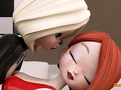 3D lesbian latex boner male waxing on DucatFilm