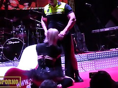 Blonde hdsgerman blowjob and cop fuck on stage