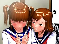 Two 3D yoi akane schoolgirls gets nailed