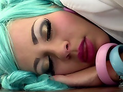 Kinky peekaboo girl rubs her wet pussy in a awek speking sex video