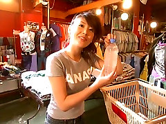 Gorgeous Japanese babe Megumi Yasu shopping for new clothes