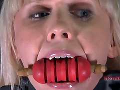 Fancy mouth gag and tit pins for wicked bitch Sarah Jane Ceylon