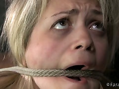 Gagged and hogtied busty blondie Winnie queen ducked by his son had hard sex with black Jack Hammer