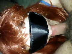Redhead wife has oral wwe resla with a mask