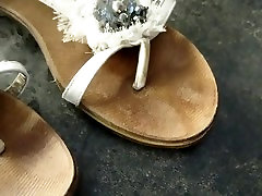 Summer sandals cumshot