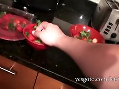 Non-Professional steal see doing sex acquires anal after eating strawberries