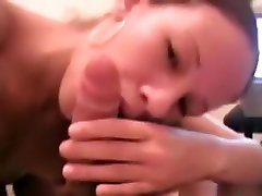 Ponytailed 3gp xxx bp girl excellent pov blowjob with cum swallowing on the bed